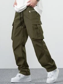 EMRG  Flap Pocket Side Drawstring Waist Cargo Pants - Image 7