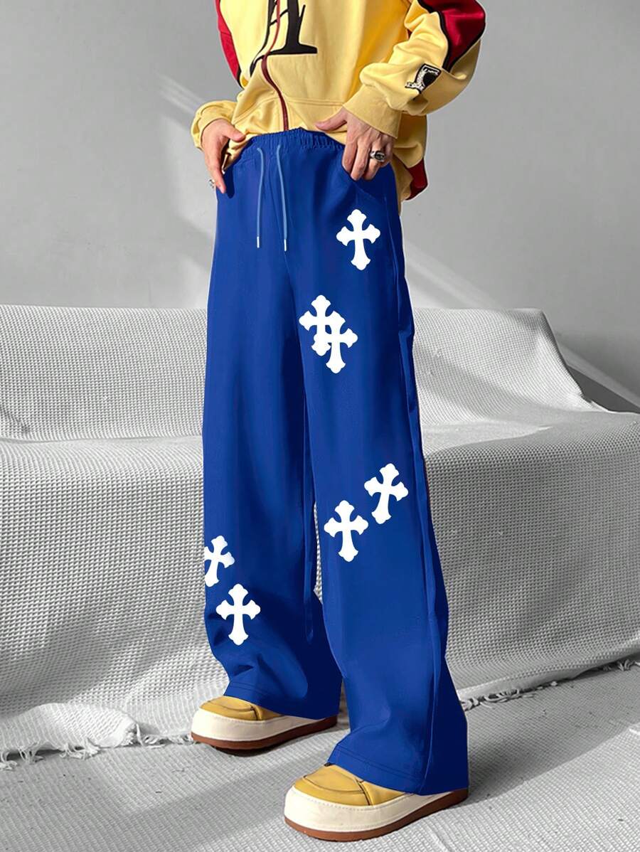 EMRG Cross Print Drawstring Joggers - Image 13