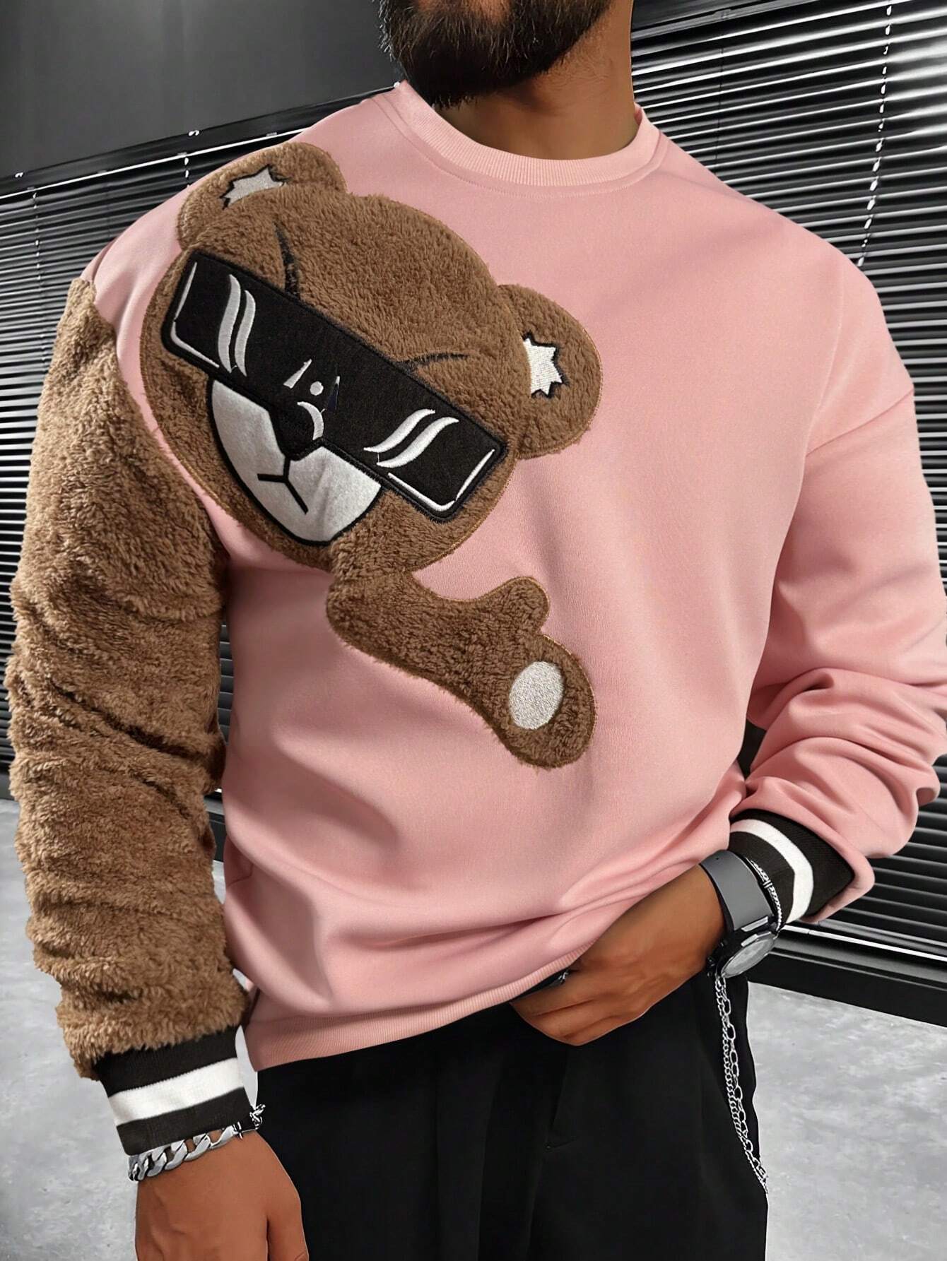 EMRG Round Neck Sweatshirt, With Bear Embroidery - Image 20
