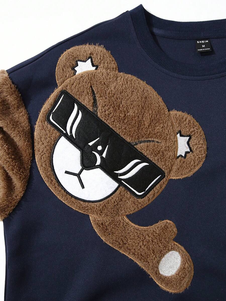 EMRG Round Neck Sweatshirt, With Bear Embroidery - Image 74