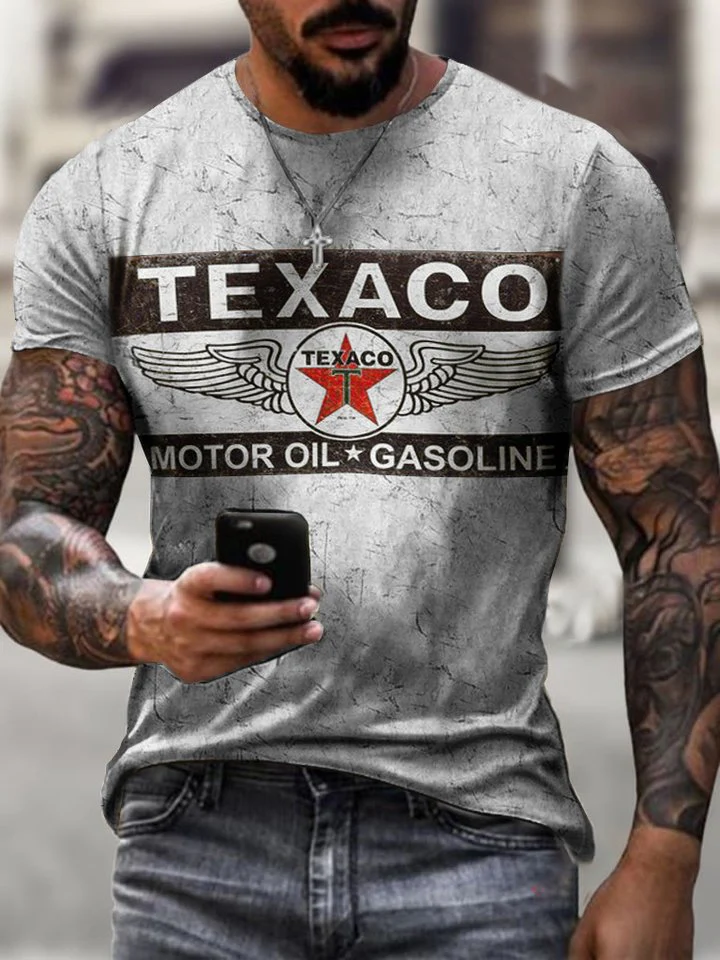 Engine Oil Print Casual T-Shirt - Image 2