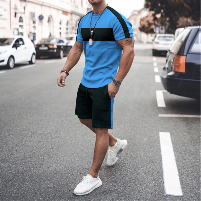 Light Blue Hawaiian Suit Tracksuit