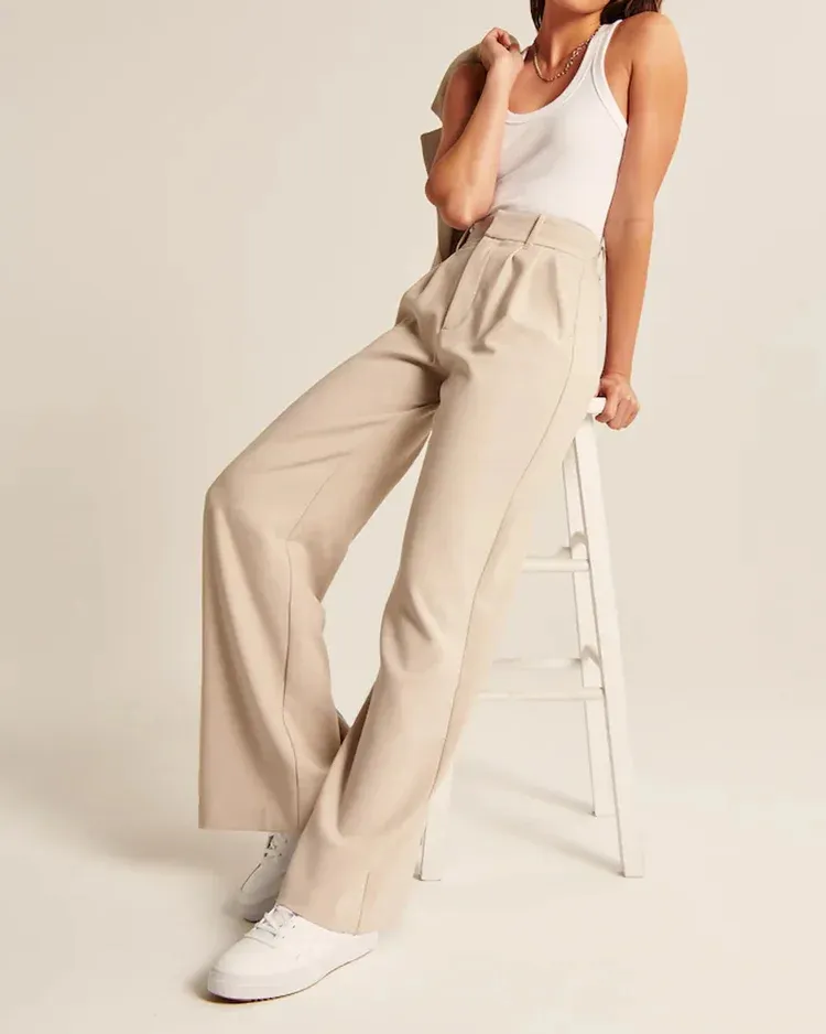 High Waist Tailored Wide Leg Pants - Image 7