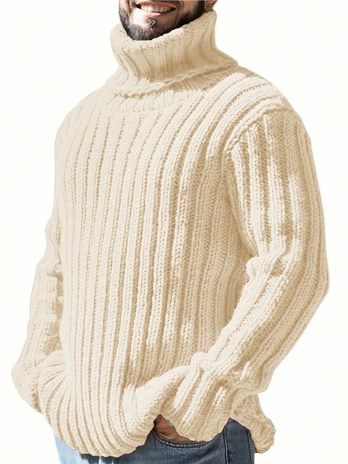 Homme  Plus Solid Turtleneck Ribbed Knit Sweater