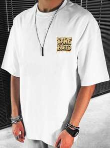 Homme Slogan Graphic Drop Shoulder Tee - Image 11
