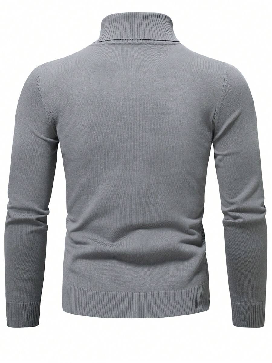 Homme Solid Turtleneck Sweater - Image 17