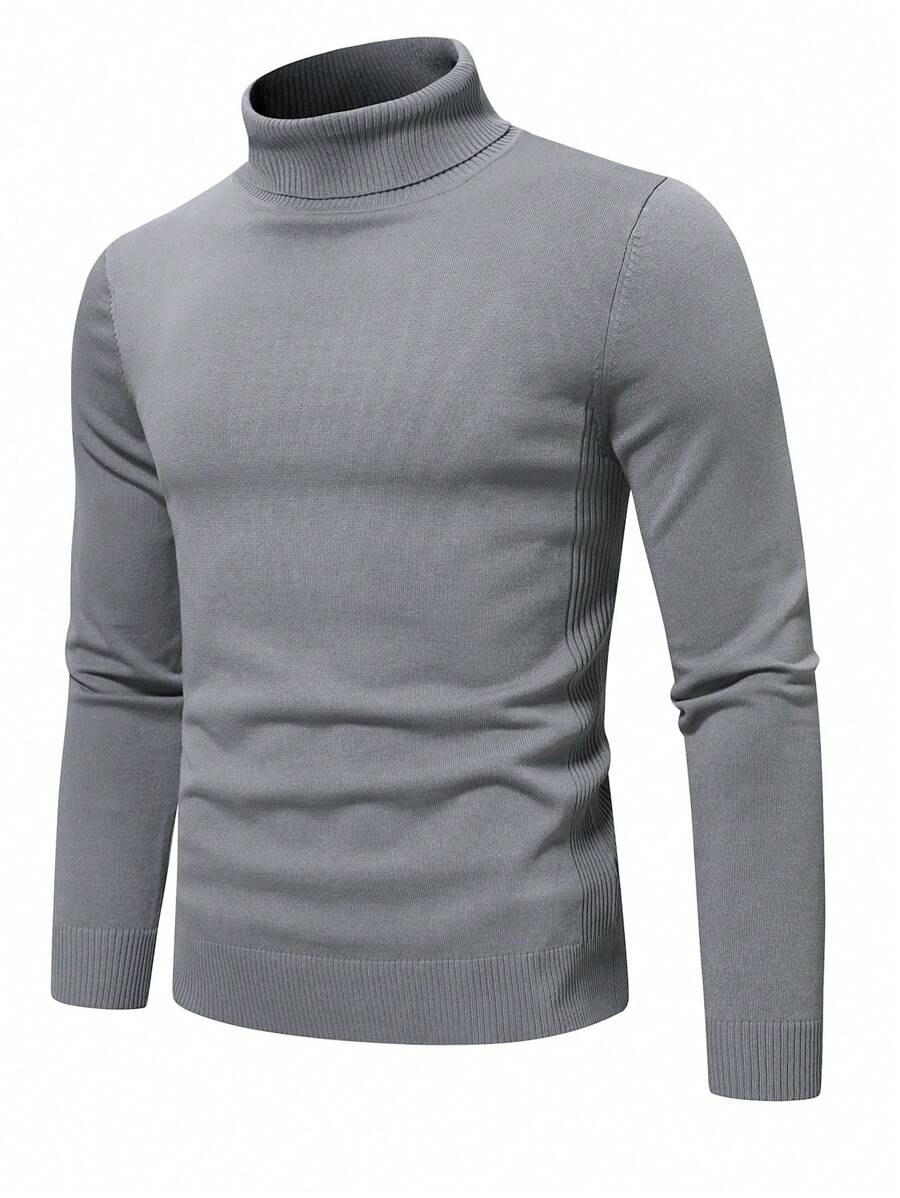 Homme Solid Turtleneck Sweater - Image 18