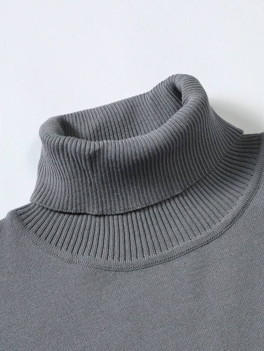 Homme Solid Turtleneck Sweater - Image 19