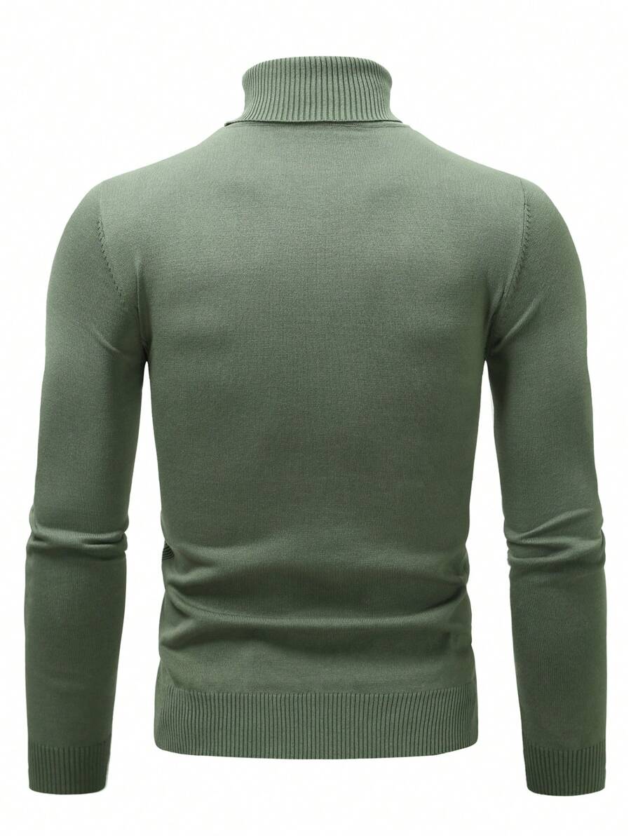 Homme Solid Turtleneck Sweater - Image 24