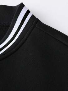 Homme Color Block Hooded Jacket With Drawstring Waistband Joggers, 2pcs/set - Image 4
