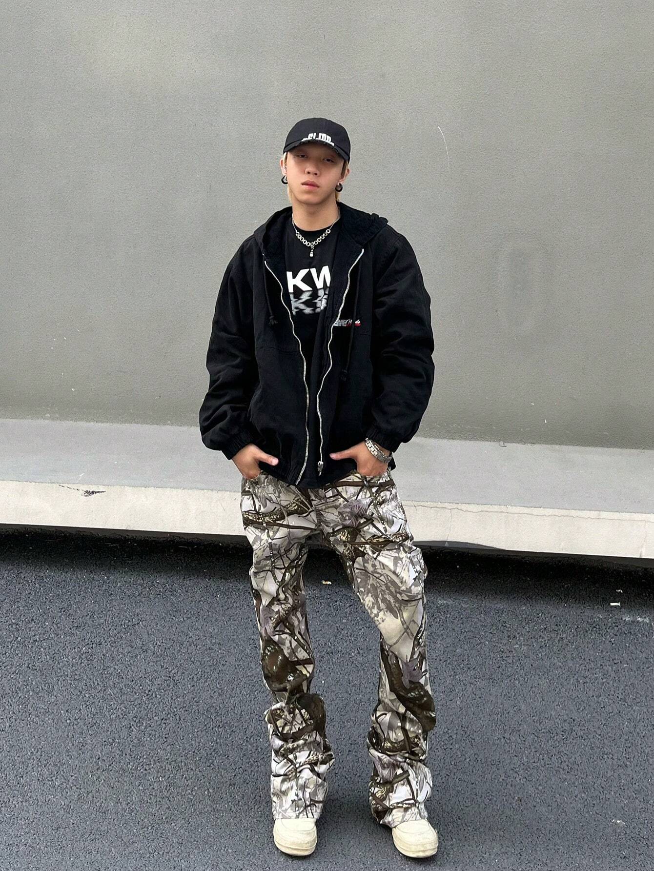 Hypemode  Allover Print Straight Leg Jeans - Image 3