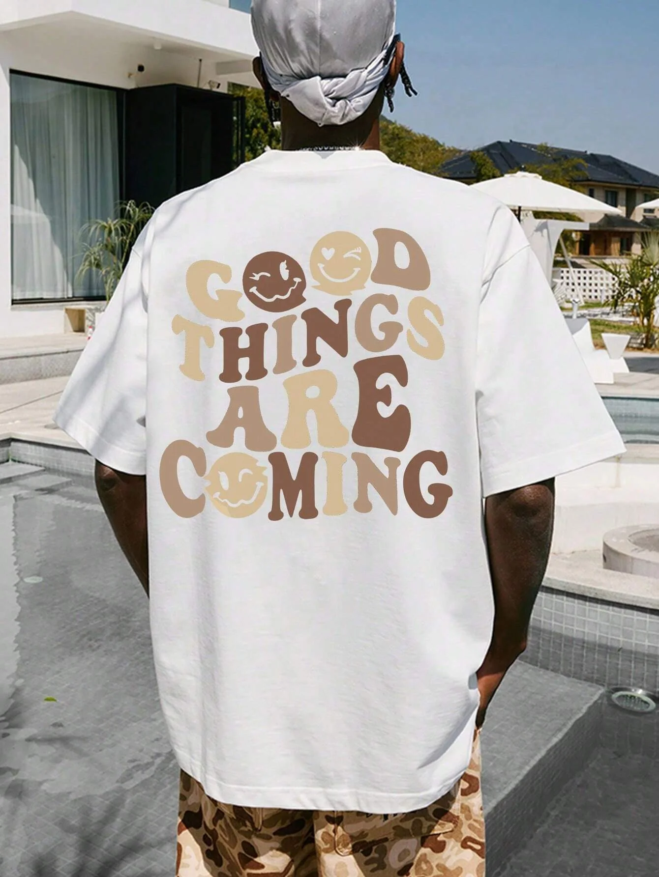 Hypemode Slogan & Cartoon Face Print Tee - Image 7