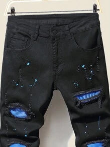 Hypemode  Large Size Ripped Jeans With Slant Pockets - Image 3