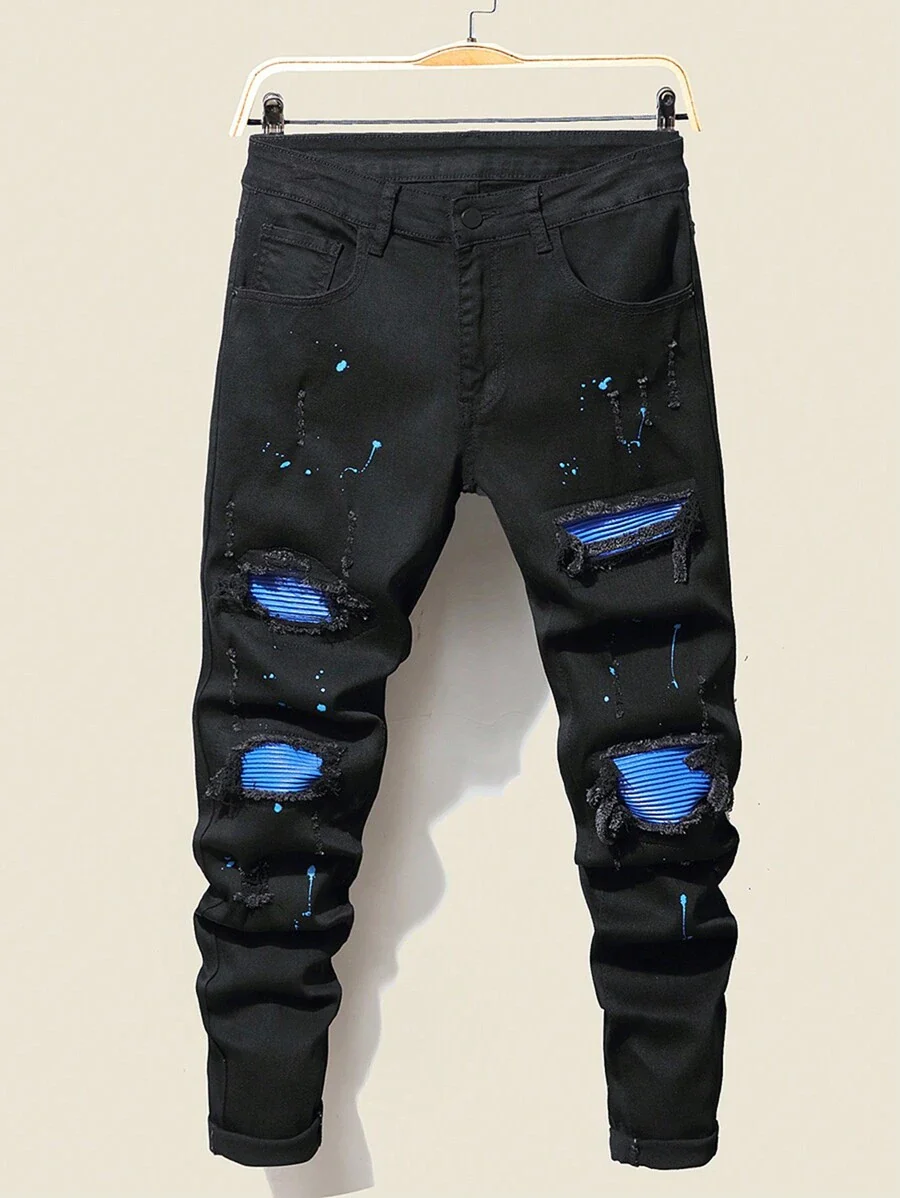 Hypemode  Large Size Ripped Jeans With Slant Pockets - Image 7