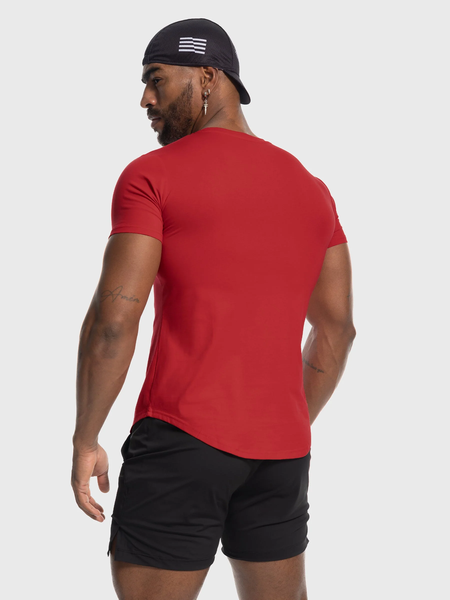 Kore Curved Hem T-shirt Muscle Fit Tech Crew Neck - Image 31