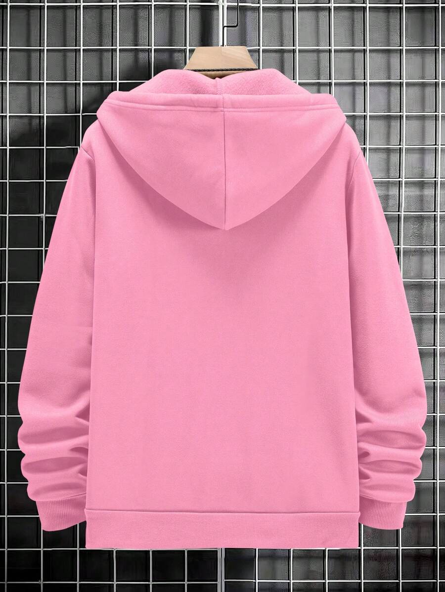 LEGND Letter Graphic Zip Up Drawstring Hoodie - Image 11