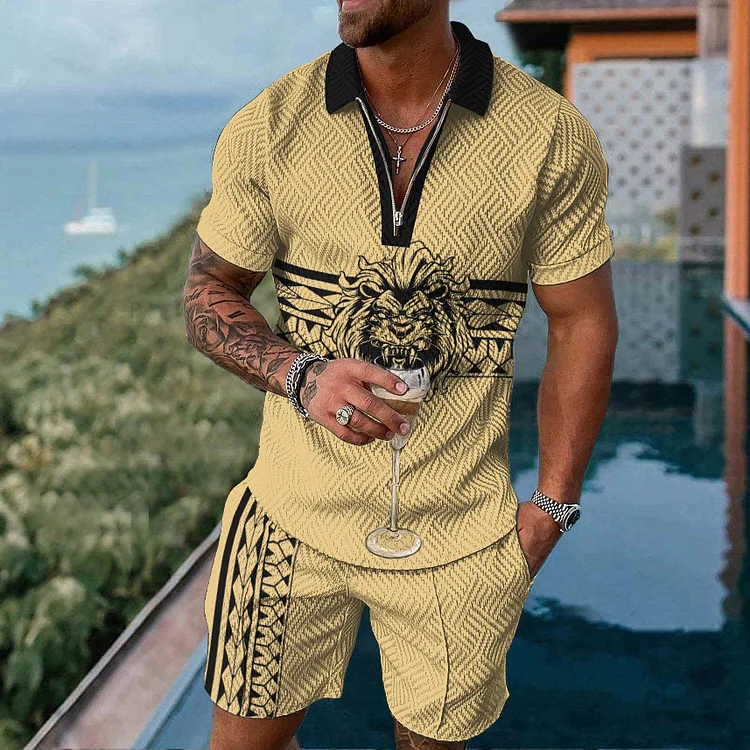 Lion Arc Polo Shirt And Shorts Co-Ord - Image 4