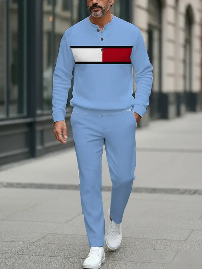 Signature Button Sweater & Trousers Two-Piece Set