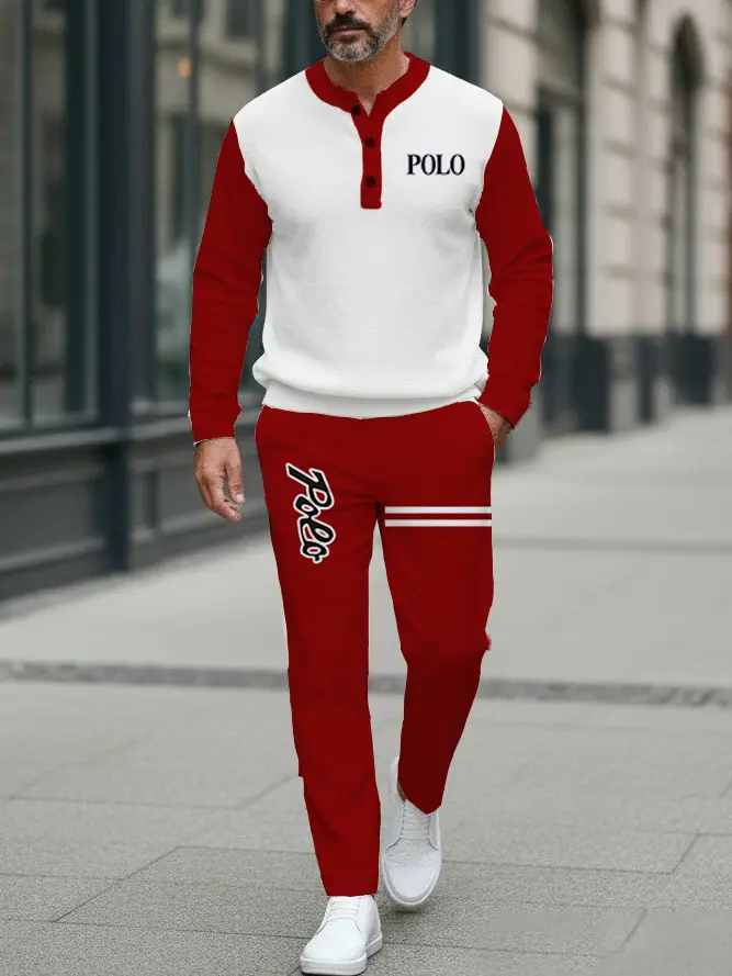 Signature Button Sweater & Trousers Two-Piece Set