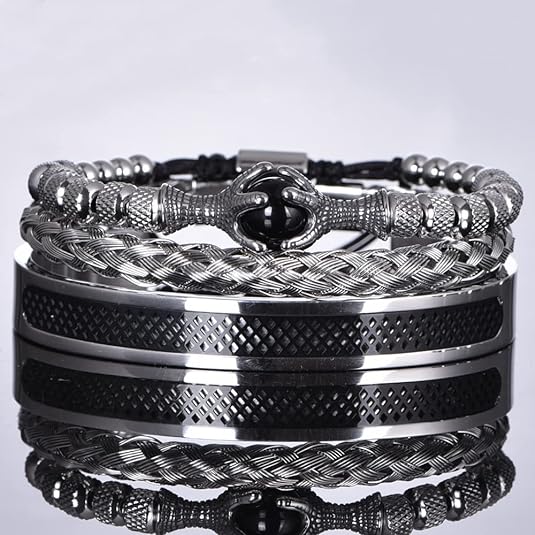 Luxe Steel Rope Bracelet Set - Image 2