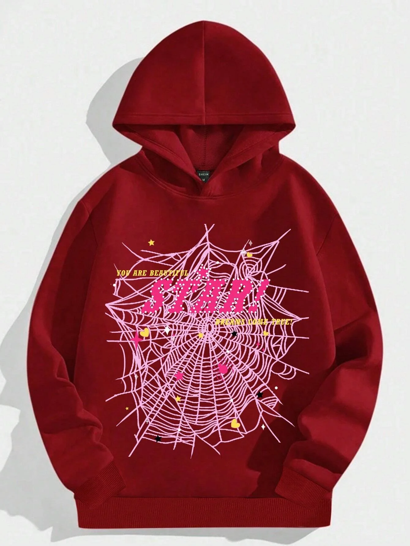 1pc Letter & Spider Web Graphic Drop Shoulder Hoodie - Image 13