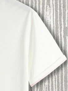 Butterfly & Slogan Graphic Two Tone Tee - Image 4