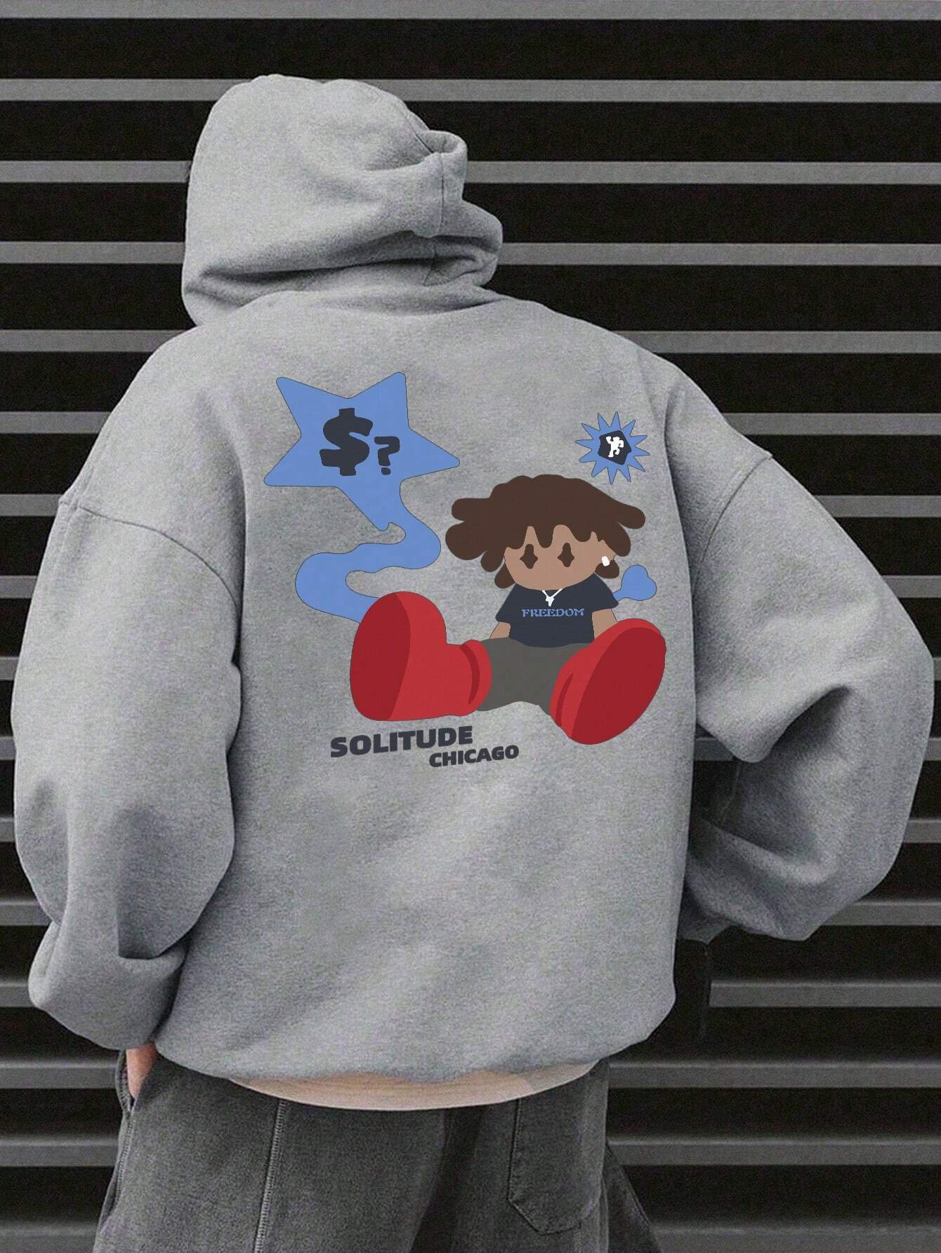 Cartoon & Slogan Graphic Hoodie - Image 13