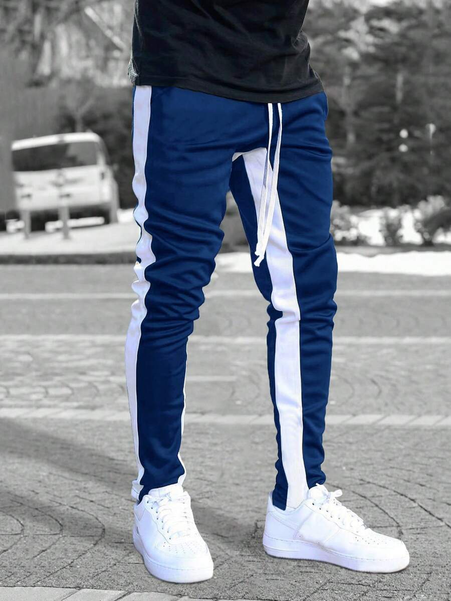 Contrast Panel Drawstring Sweatpants - Image 5