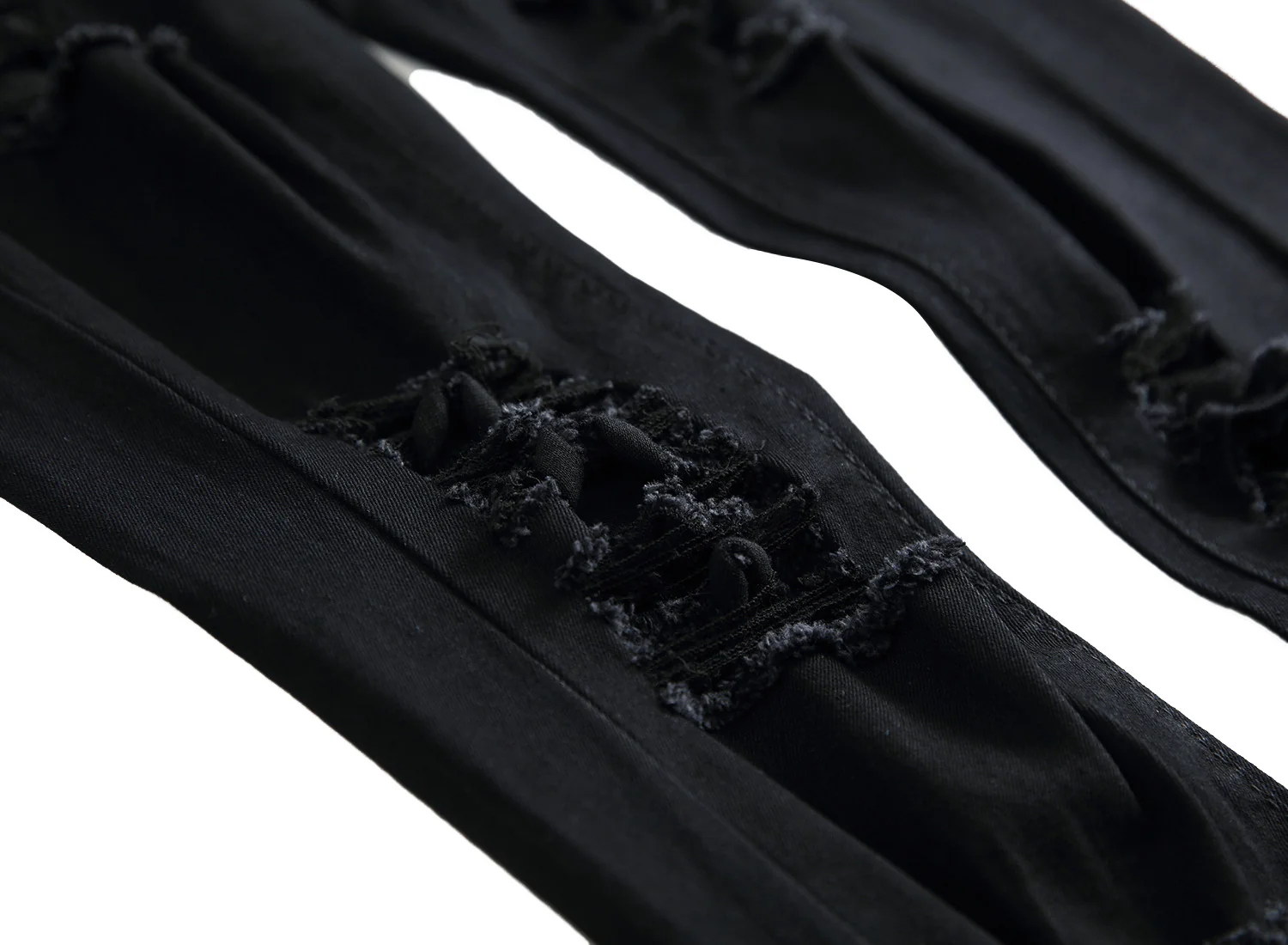 Cotton Ripped Straight Leg Jeans - Image 7