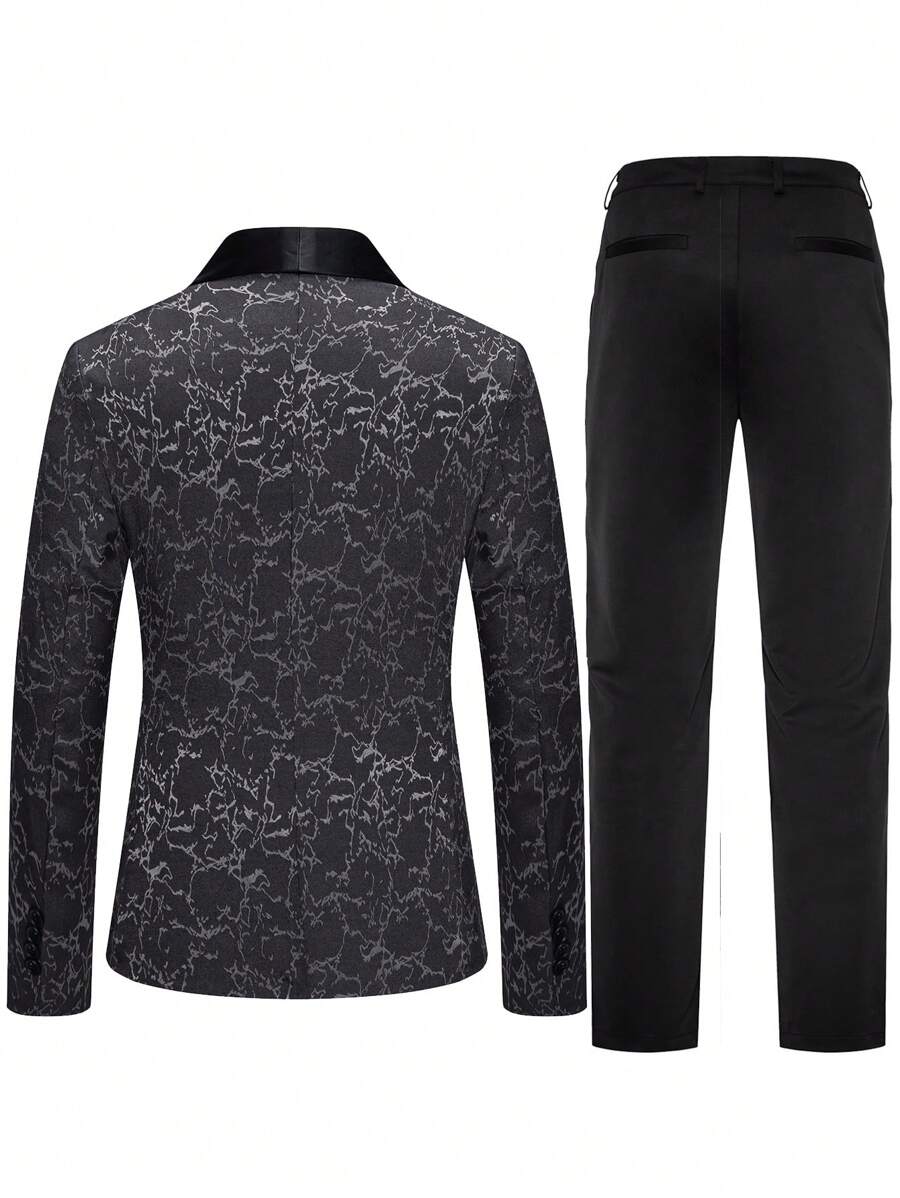 Jacquard Shawl Collar Blazer & Suit Pants - Image 10