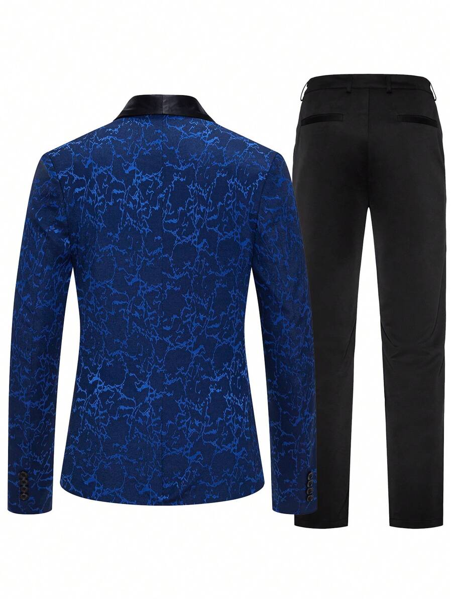 Jacquard Shawl Collar Blazer & Suit Pants - Image 6