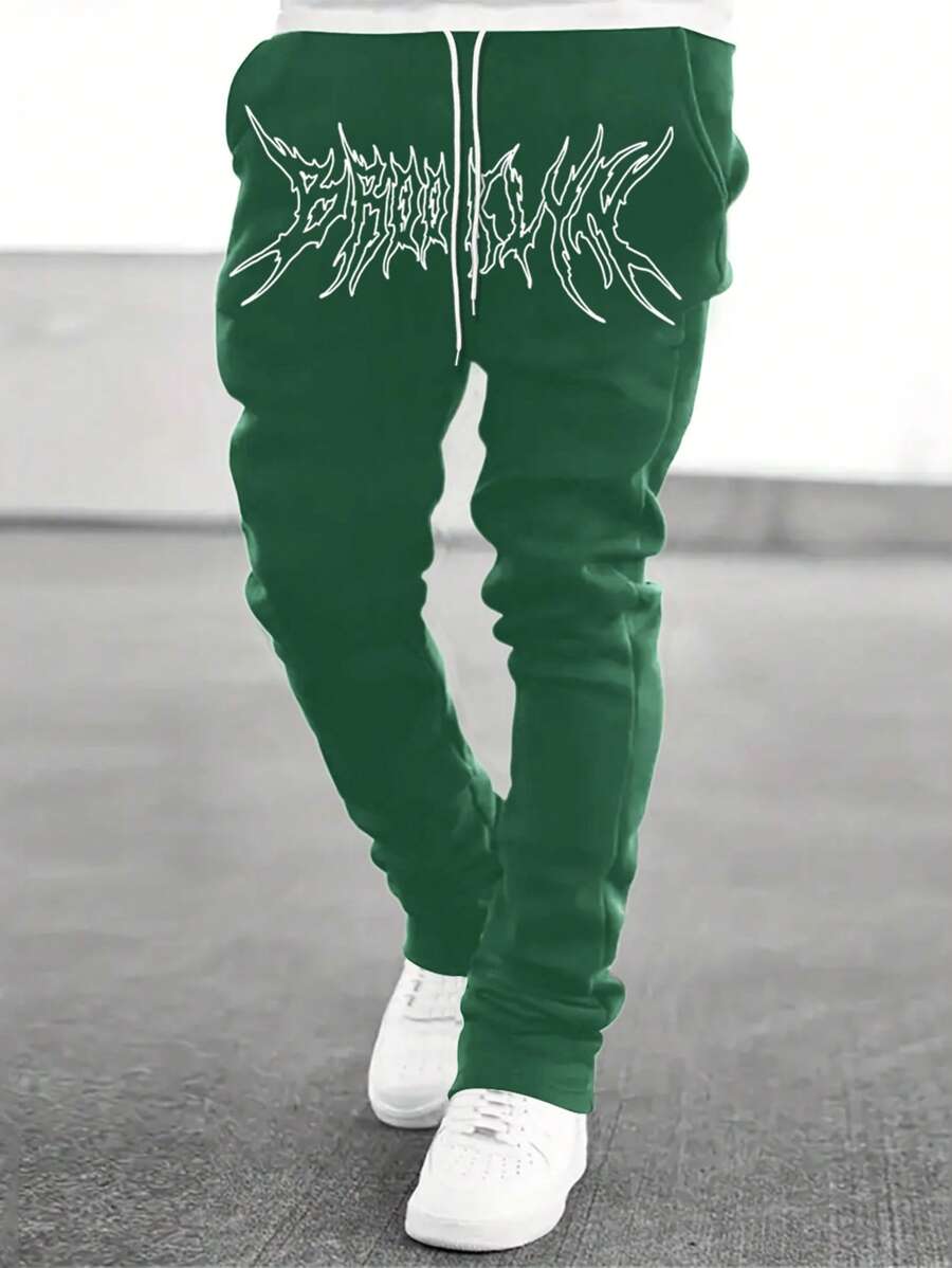 Letter Graphic Drawstring Waist Sweatpants - Image 13