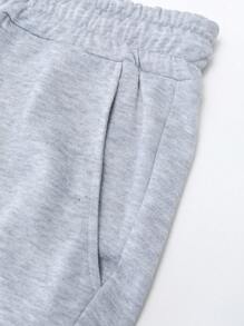 Letter Graphic Drawstring Waist Sweatpants - Image 25