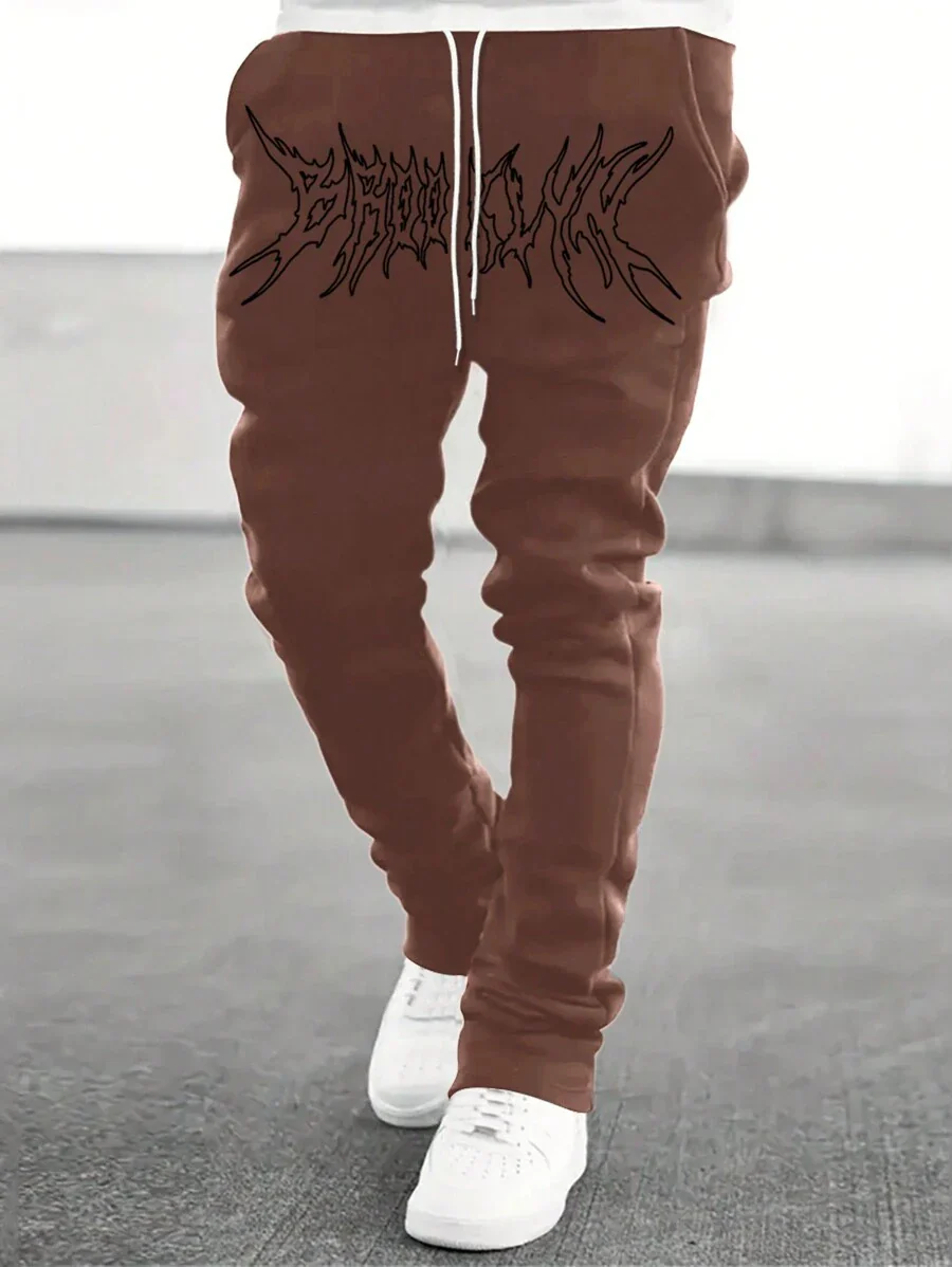 Letter Graphic Drawstring Waist Sweatpants - Image 7