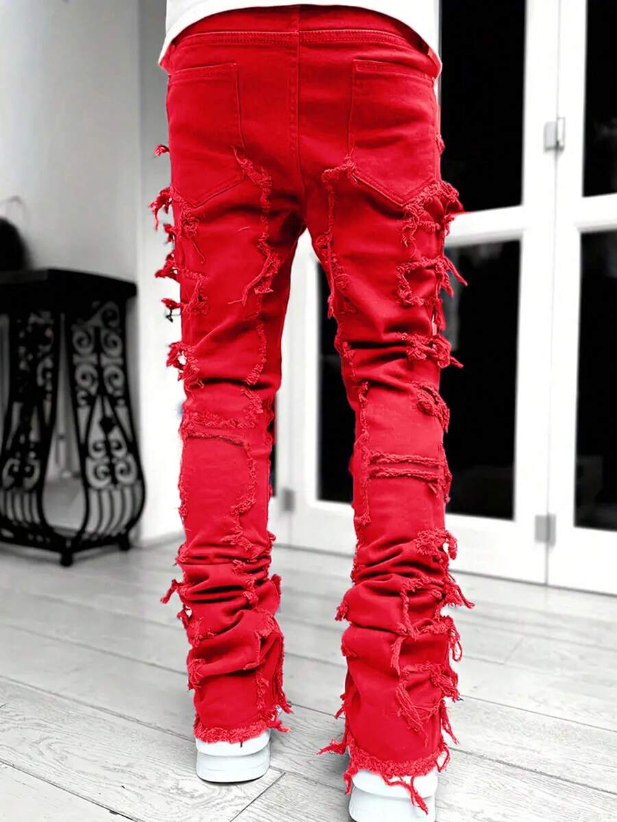 Ripped Frayed Jeans - Image 34