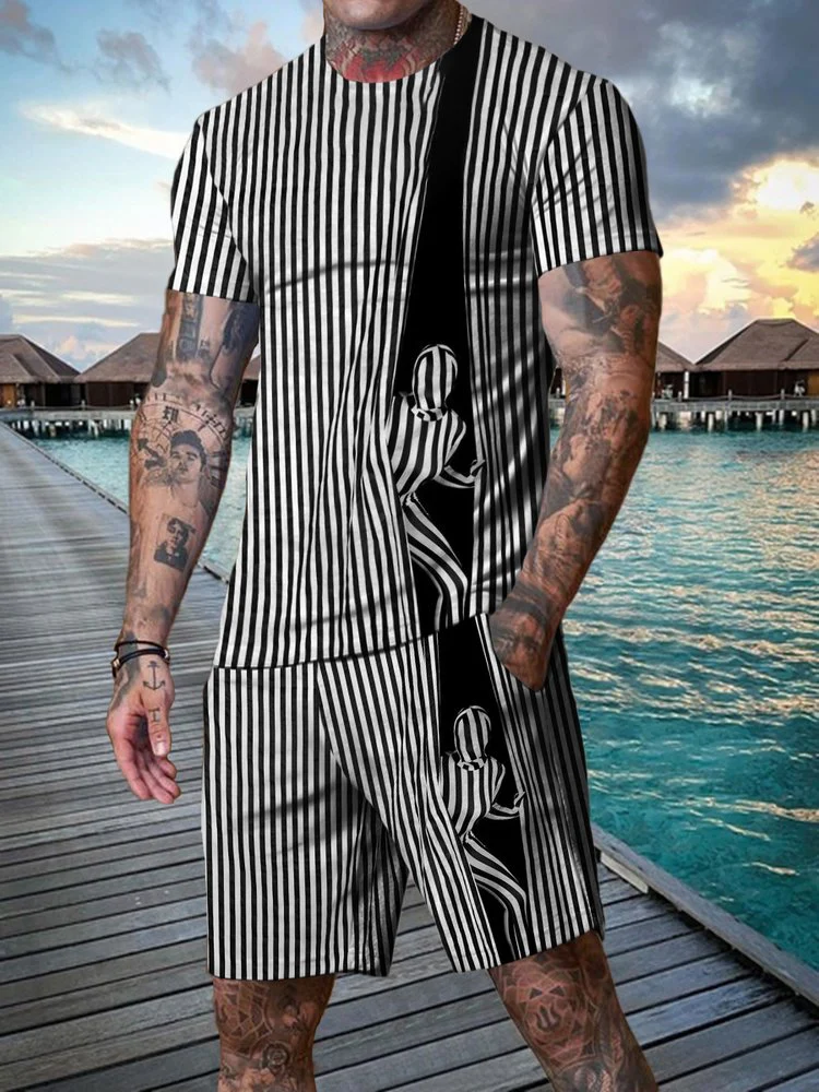 ABSTRACT STRIPES PRINTING SUIT - Image 2
