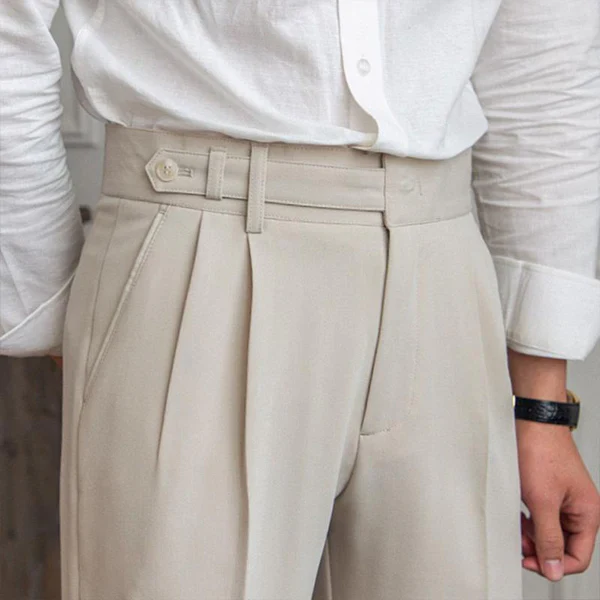 British Neapolitan High Waist Straight Suit Pants - Image 5