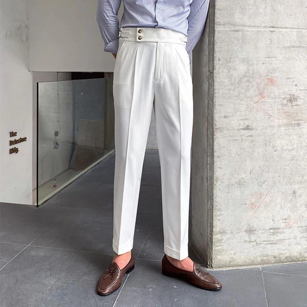 British Style Drape High Waist Straight Pants - Image 5