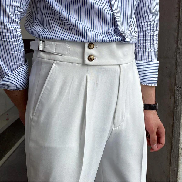 British Style Drape High Waist Straight Pants - Image 6