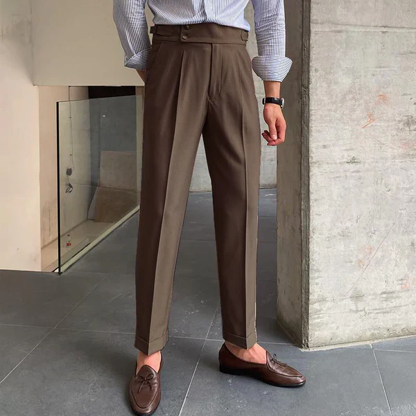 British Style Drape High Waist Straight Pants - Image 8