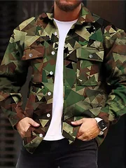 Camouflage Turndown Outdoor Street Long Sleeve Shirts Jacket - Image 2