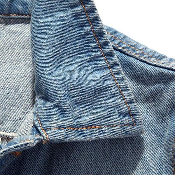 Casual Distressed Frayed Denim Vest - Image 4