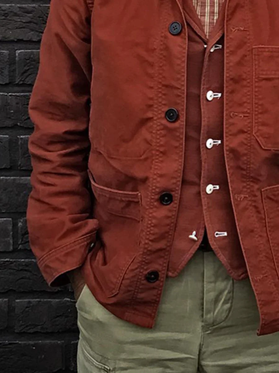 Casual Jacket Solid Long Sleeve Pockets Jacket - Image 3