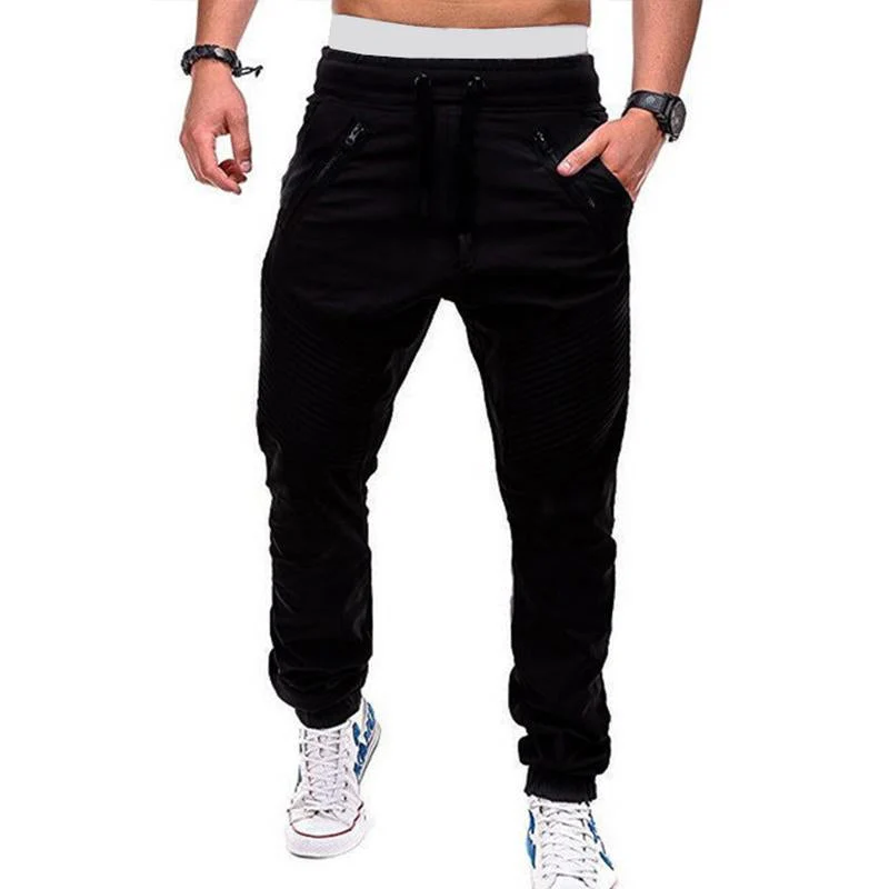 Casual Lace-up Elastic Waist Loose Sweat Pants - Image 4