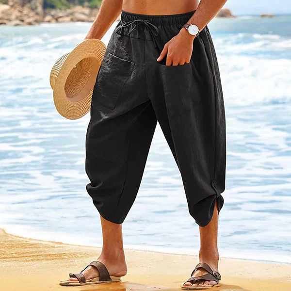 Casual Loose Pocket Beach Pants - Image 5