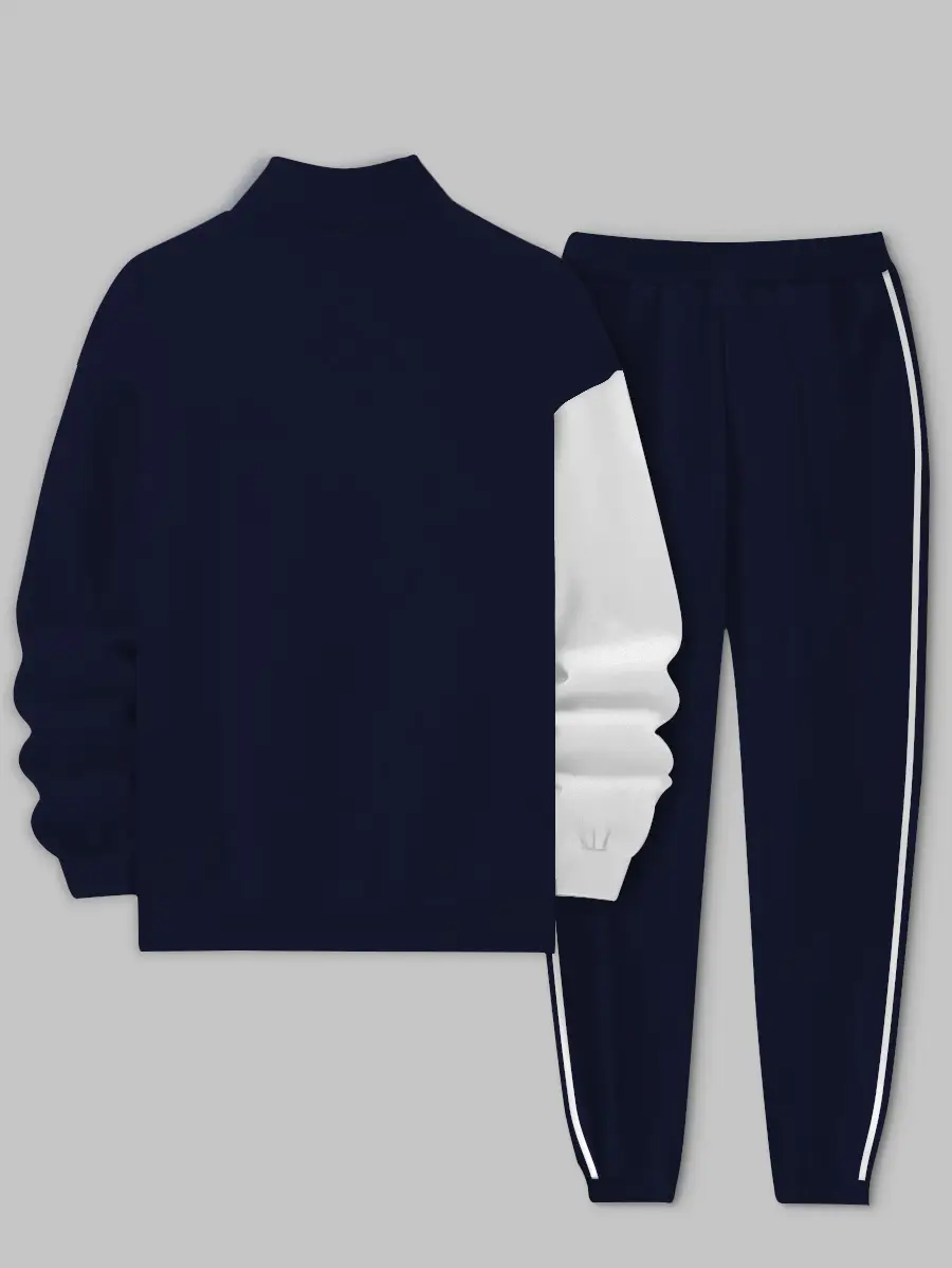 Relaxed Zipper Long Sleeve Two Piece Set - Image 2