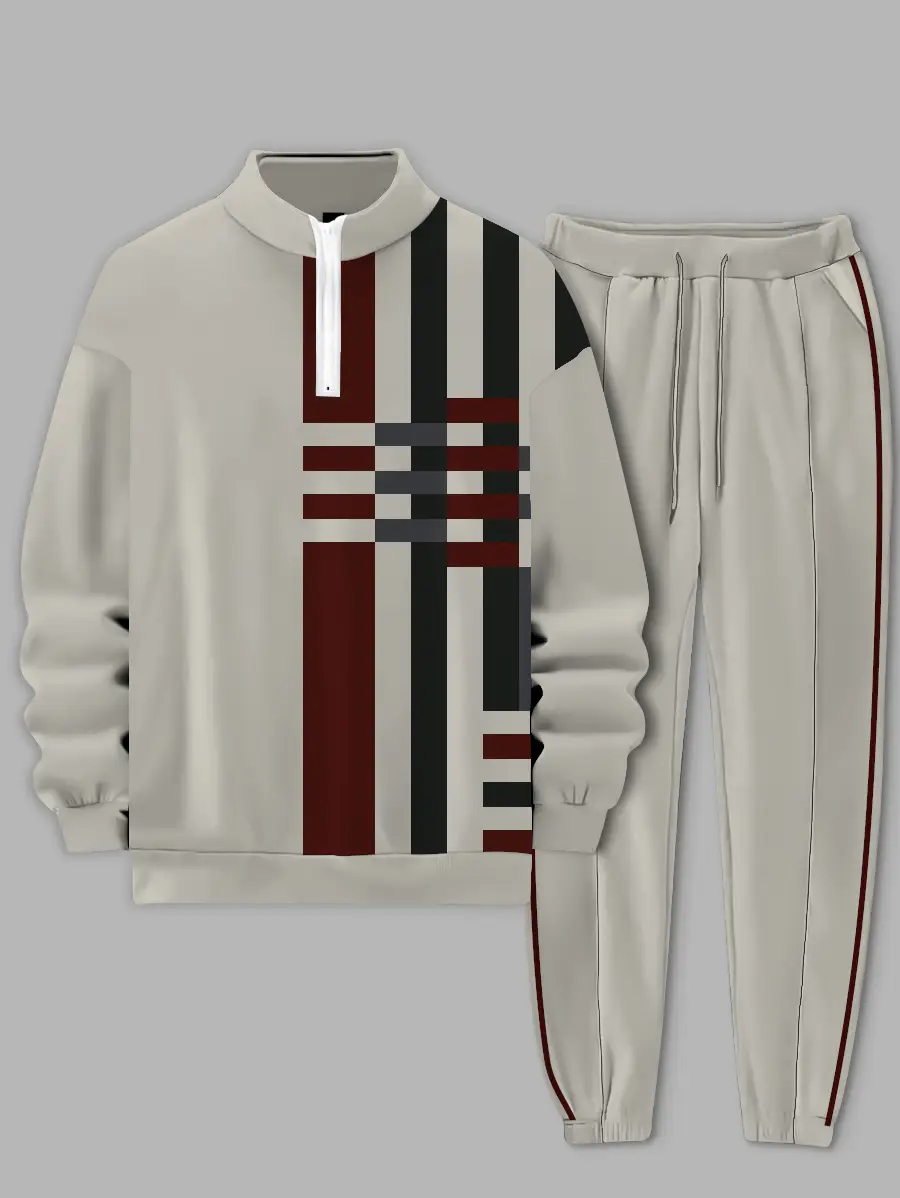 Relaxed Zipper Long Sleeve Two Piece Set - Image 2