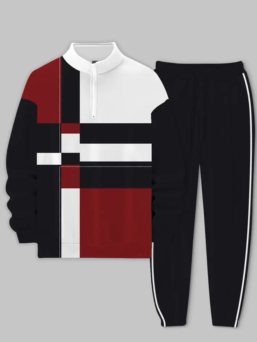 Relaxed Zipper Long Sleeve Two Piece Set - Image 2