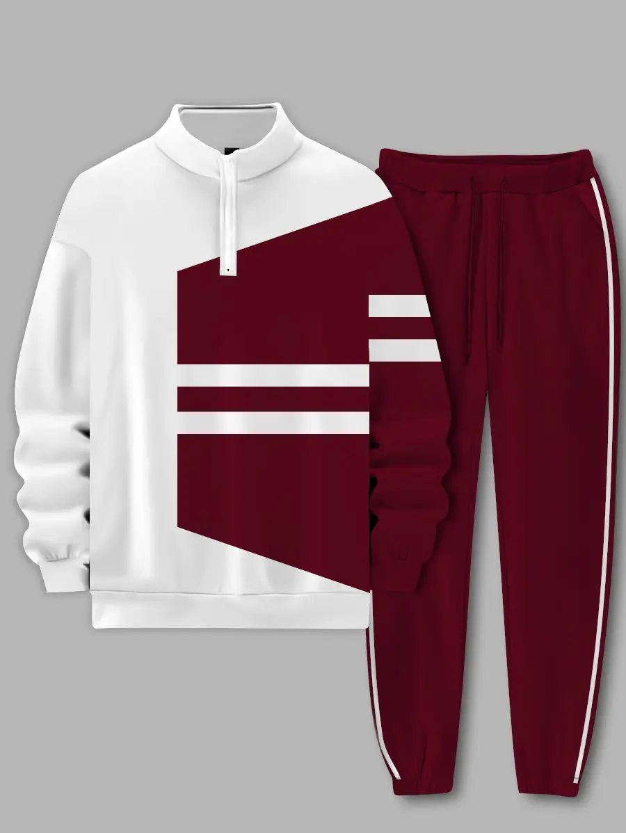 Relaxed Zipper Long Sleeve Two Piece Set - Image 3