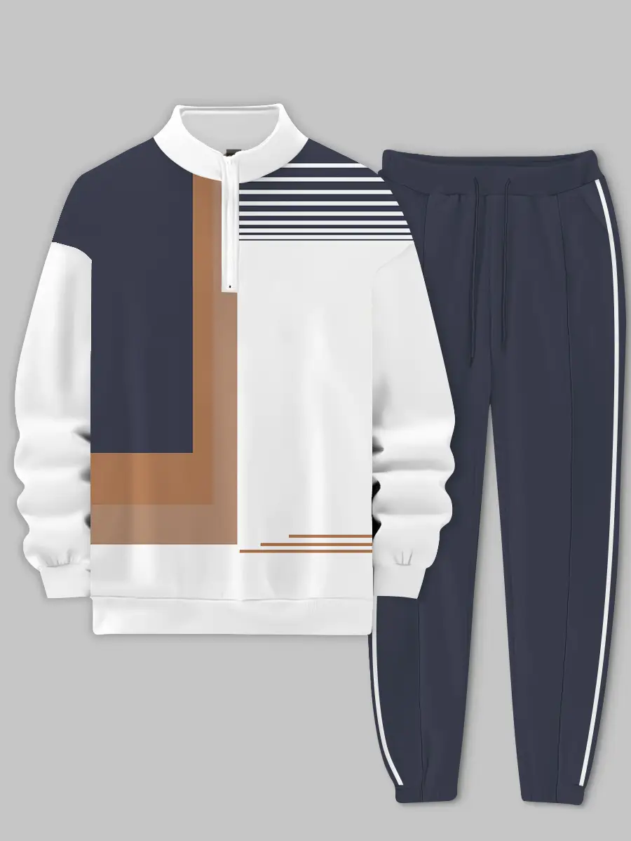 Relaxed Zipper Long Sleeve Two Piece Set - Image 3